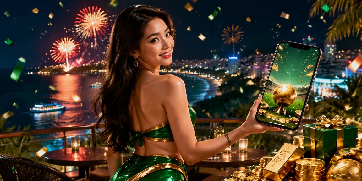 Người dùng Vũng Tàu chơi casino mobile trên bãi biển vào buổi chiều